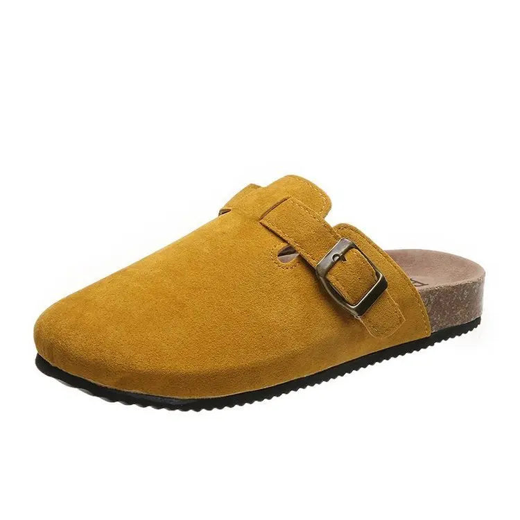 Cork Footbed Clogs for Women Men Fashion Leather Mules Comfort Potato Shoes with Arch Support Indoor Outdoor Flat Slides
