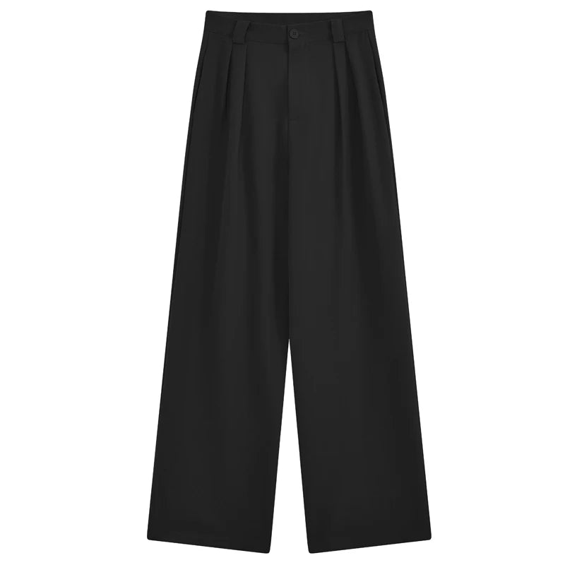 Loose Drapey Wide Leg Suit Pants High Waist Straight Cut Floor Length Casual Trousers Women's Spring Early Season Faion