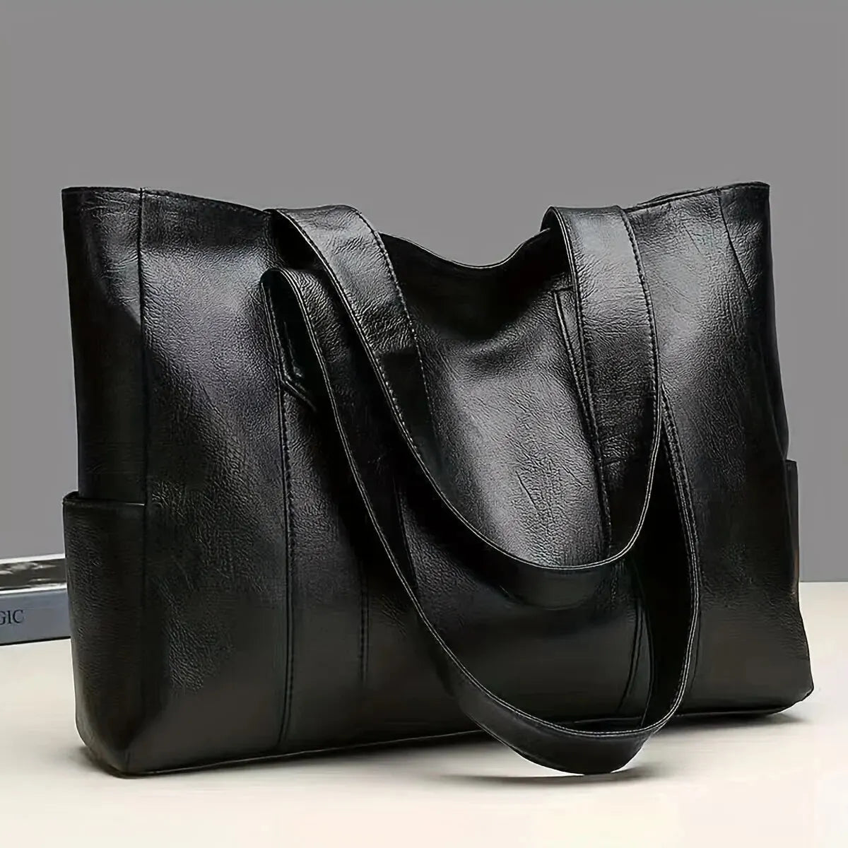 Sac Fourre-tout Vintage en Cuir Vegan pour Femmes - Grande Capacité et Style Décontracté