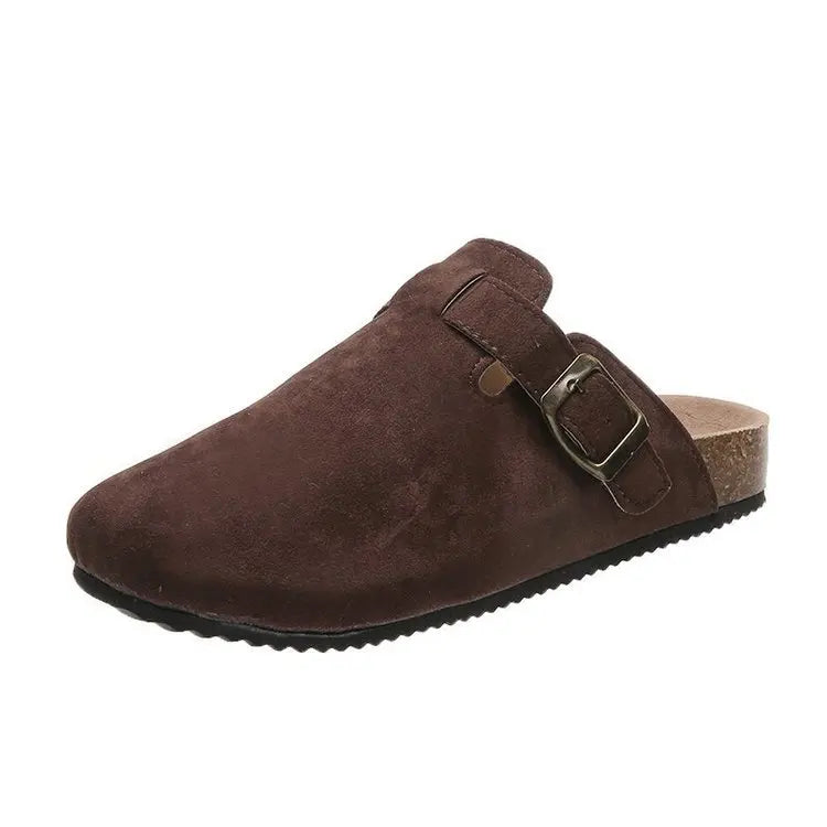 Cork Footbed Clogs for Women Men Fashion Leather Mules Comfort Potato Shoes with Arch Support Indoor Outdoor Flat Slides