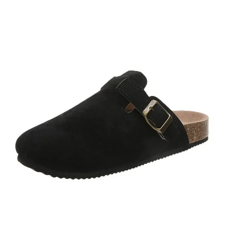 Cork Footbed Clogs for Women Men Fashion Leather Mules Comfort Potato Shoes with Arch Support Indoor Outdoor Flat Slides