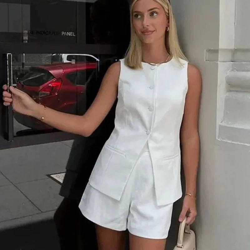 Gilet long pour femme – Élégance décontractée pour le bureau et l'automne