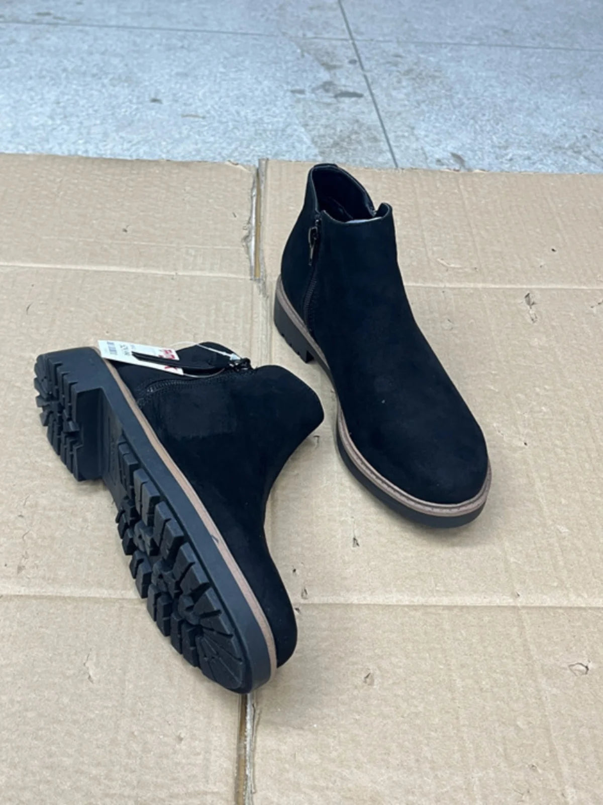Faionable round Toe Pure Color Thi Bot ort Boots Velvet Surface Double Zipper Ankle Boots Women's oes Faion Boots