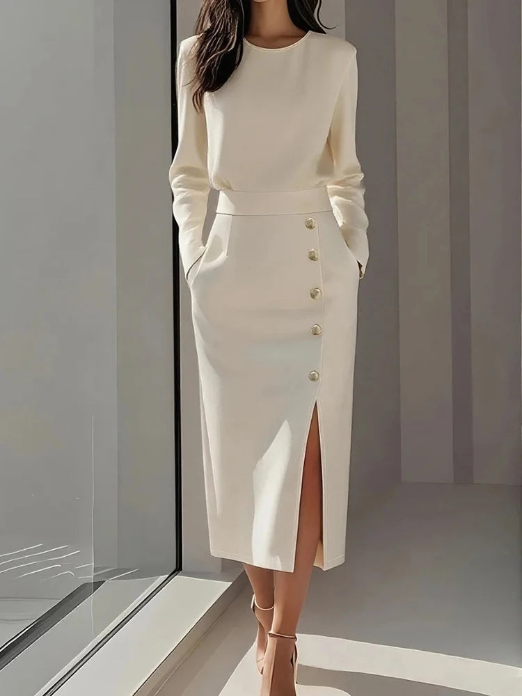 Women Loungewear Sleeveless Solid Maxi Dress Spring Summer O-Neck Holiday Party Dress Buttons Simple Ladies Casual Dress Vestido